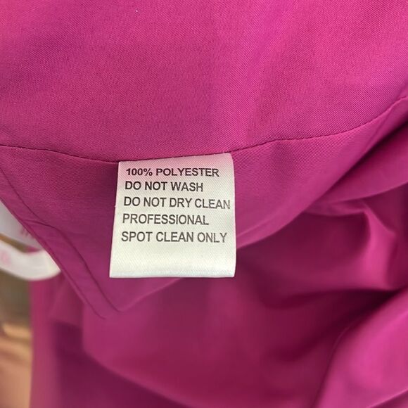 JJ’S House Dress One Shoulder Sheer Lined Magenta Purple Formal Maxi Lined - Picture 10 of 15